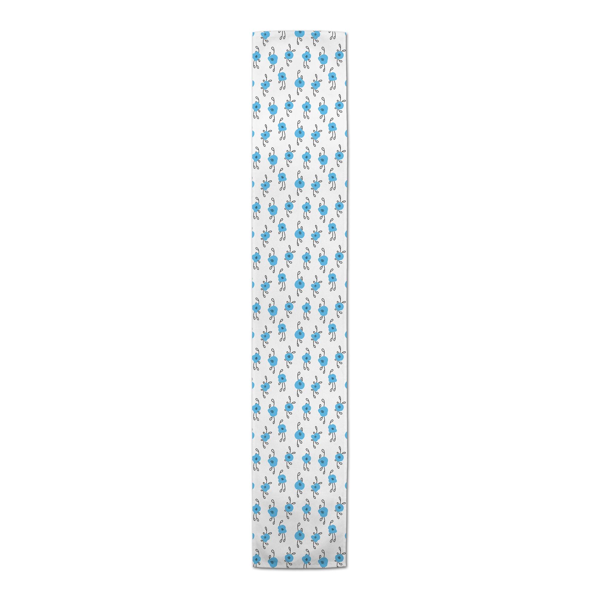 Blue Blooms 16" x 90" Cotton Twill Runner